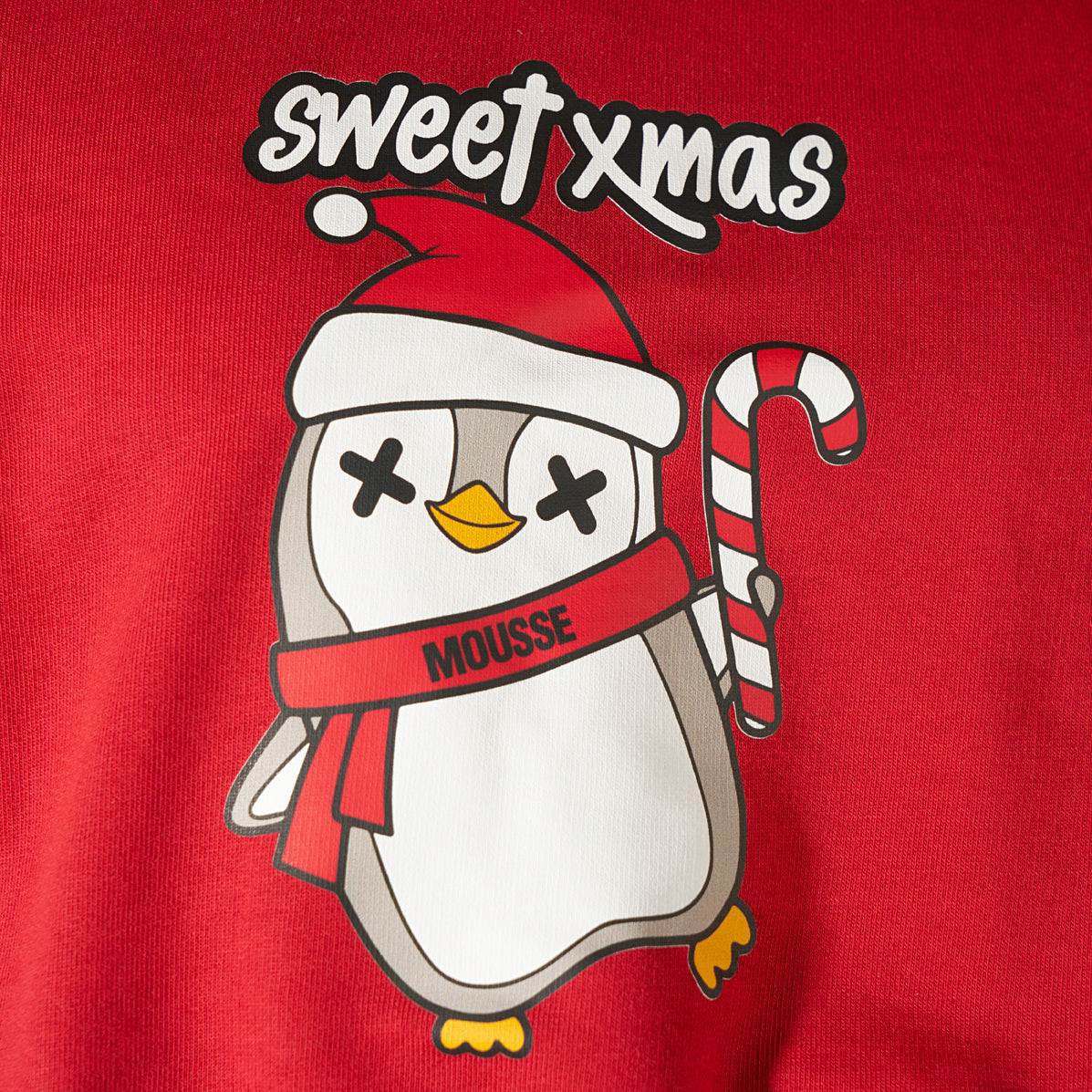 Felpa rossa girocollo Sweet Xmas