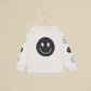 T-shirt bianca maniche lunge con Smile Screen