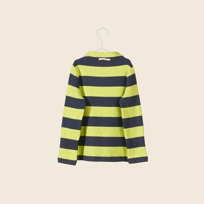 Maglia a righe blu e lime