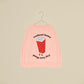 Felpa girocollo rosa con stampa Pop Corn