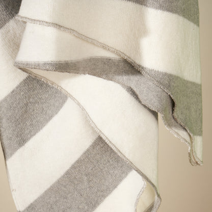 Maglia in caldo cotone a righe latte e grigio