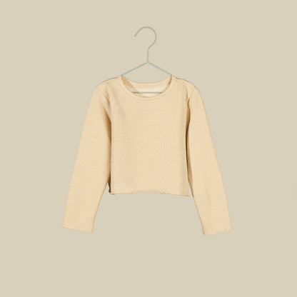 Felpa in lurex oro con spacco sul retro