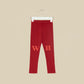 Leggings bordeaux con logo sulle ginocchia