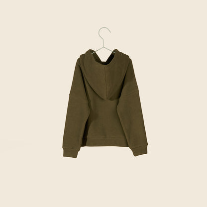 Felpa in caldo cotone verde militare