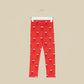 Leggings rossi con Pop Corn all over