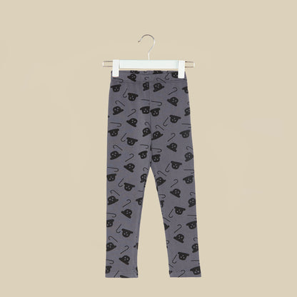 Leggings grigi con stampa Charlie Chaplin