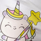 T-shirt bianca a manica lunga con Unicorno