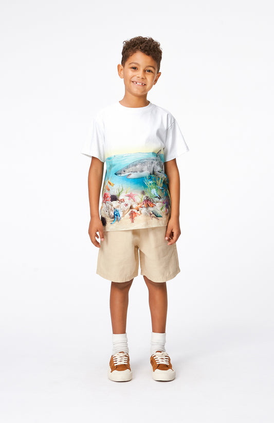 Shorts in lino e cotone color sabbia