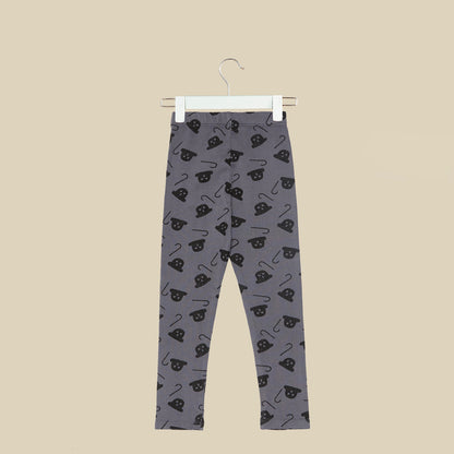 Leggings grigi con stampa Charlie Chaplin