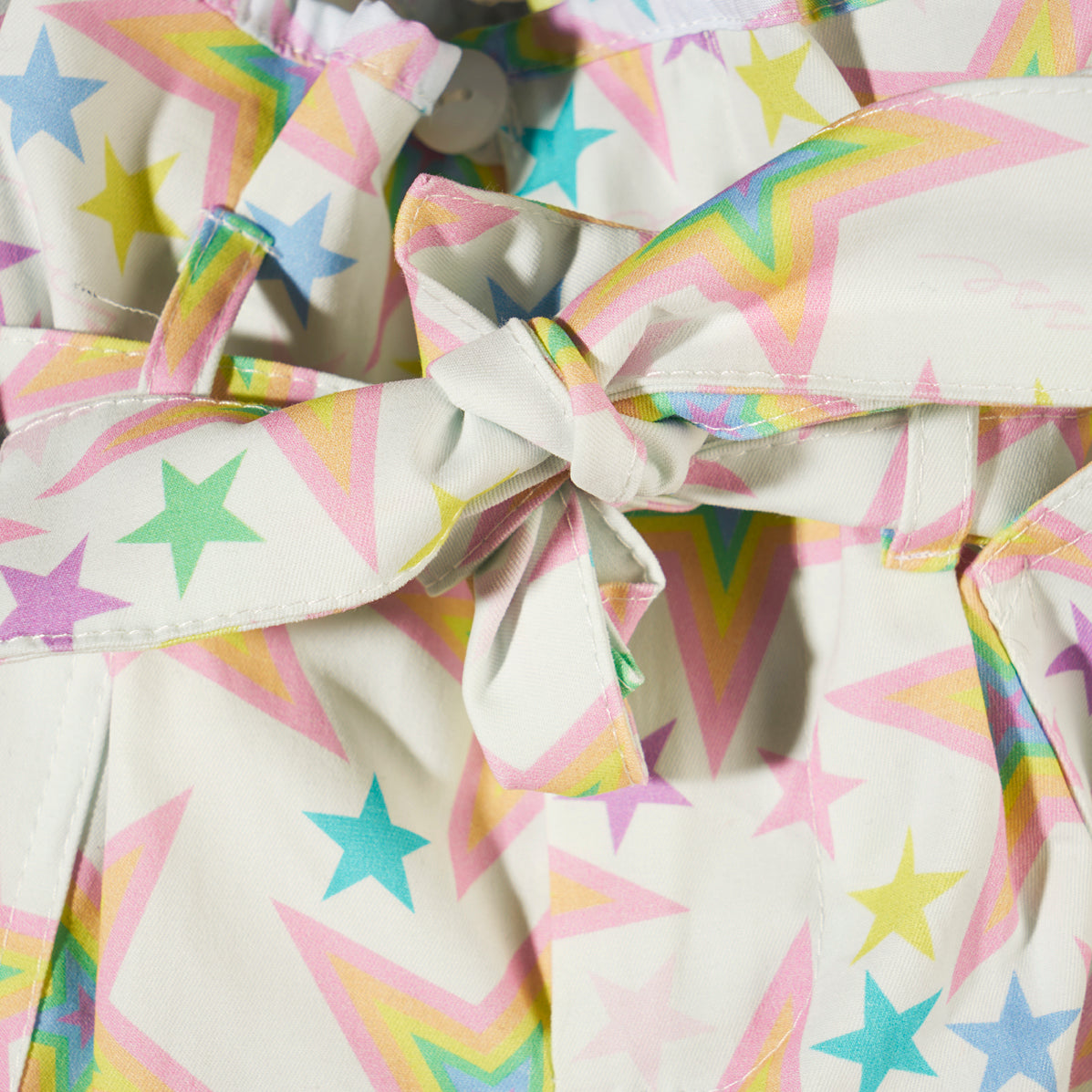 Pantalone lungo a vita alta con stampa Star Rainbow