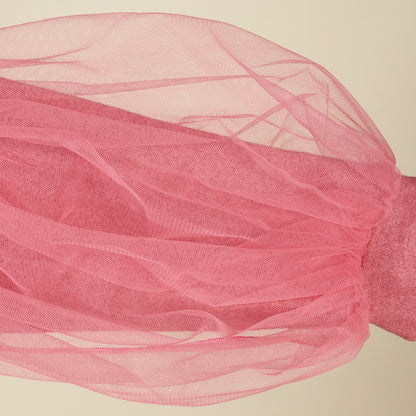 Maglia in caldo cotone malva con maniche in tulle
