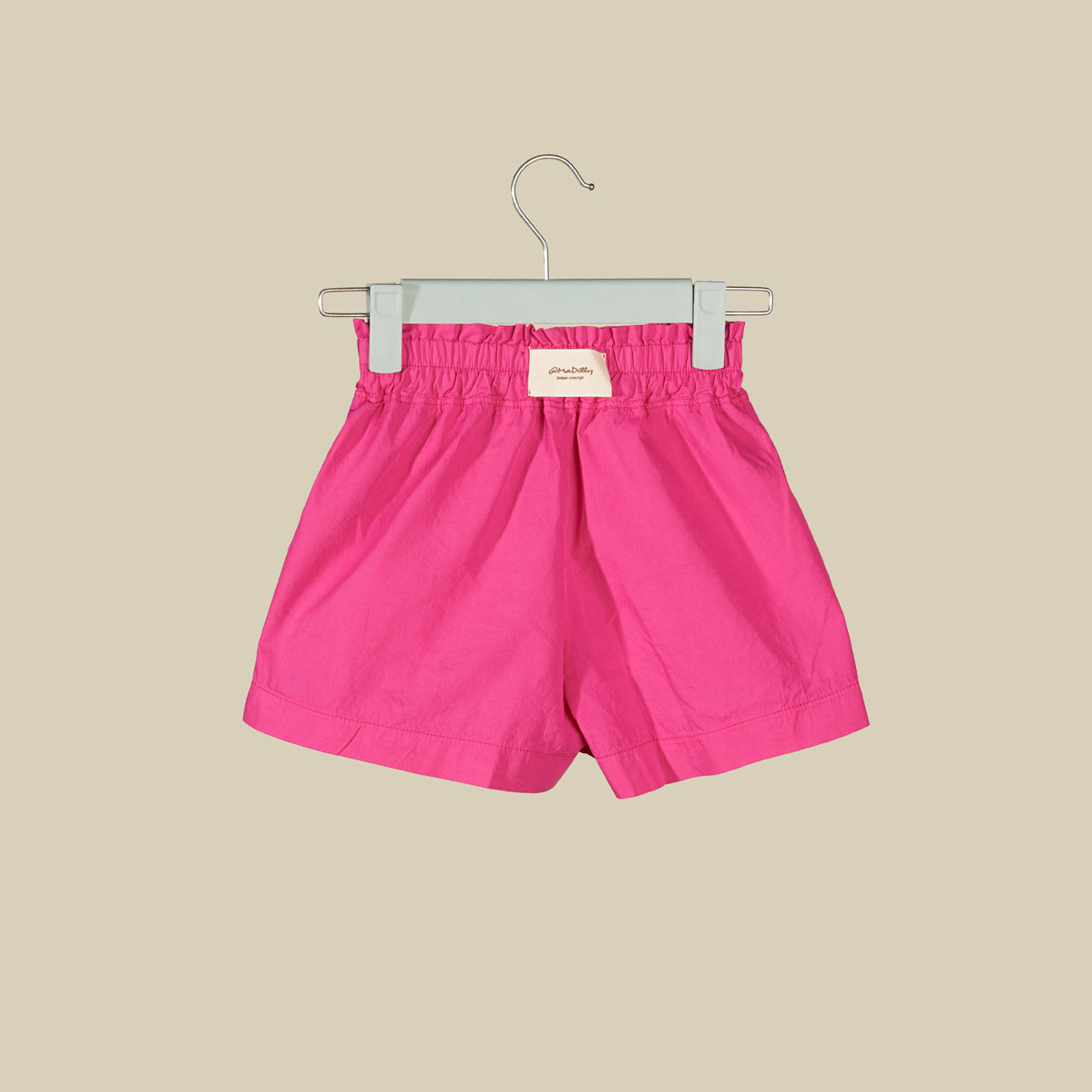 Shorts in cotone croccante color azalea
