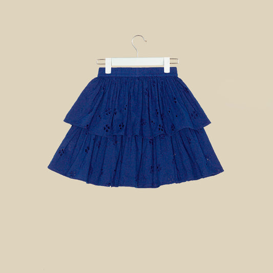 Gonna blu scuro in cotone