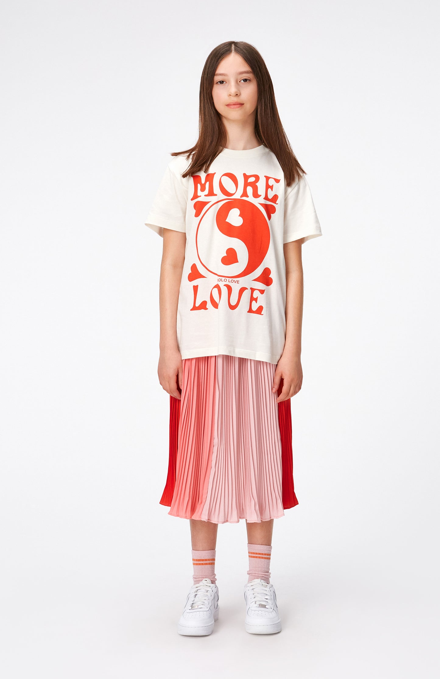 T-shirt "More Love" manica corta con stampa Ying/Yang