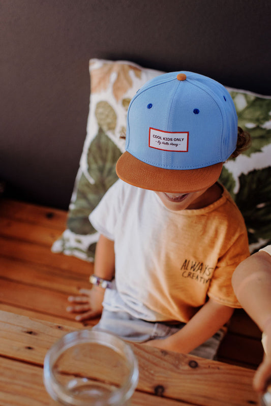 Cappellino in cotone bio effetto denim