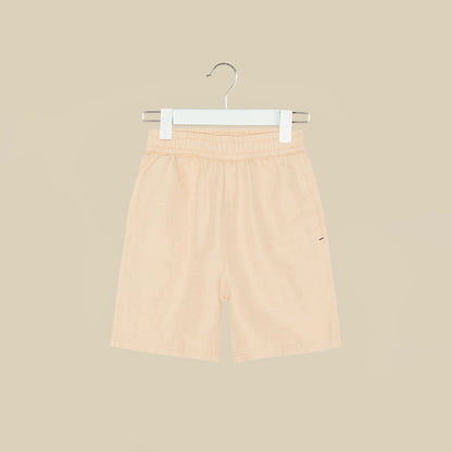 Shorts in lino e cotone color sabbia