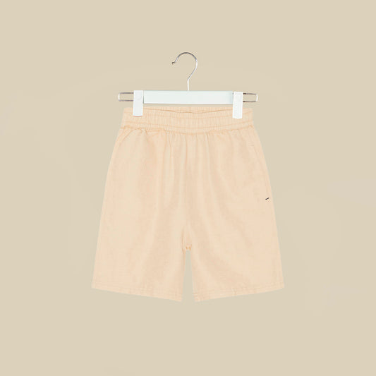 Shorts in lino e cotone color sabbia