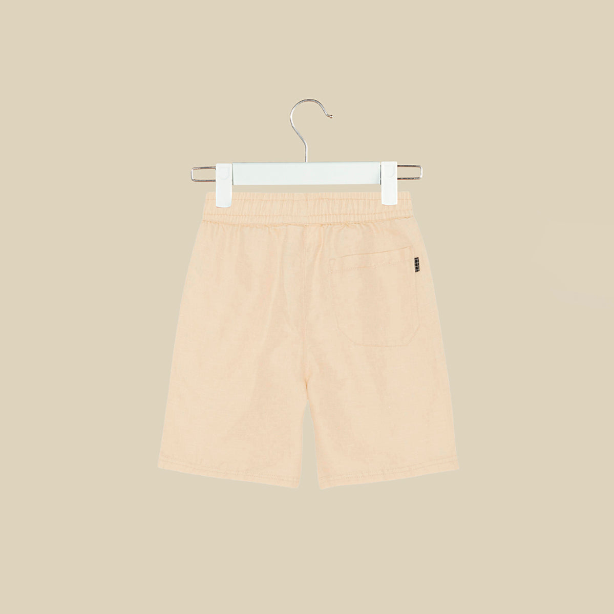 Shorts in lino e cotone color sabbia