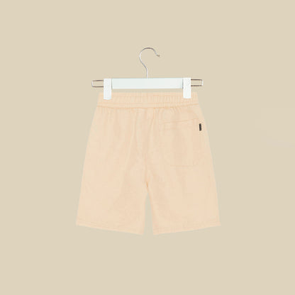 Shorts in lino e cotone color sabbia