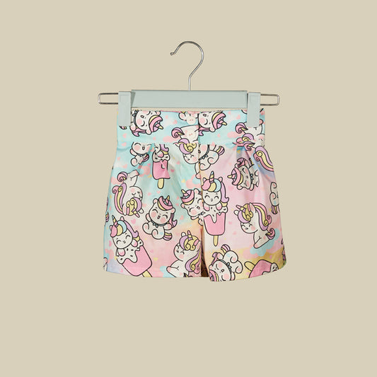 Shorts in cotone popeline Unicorn