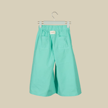 Pantalone crop a gamba larga color acqua marina
