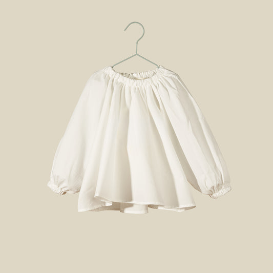 Blusa bianca manica raglan a sbuffo