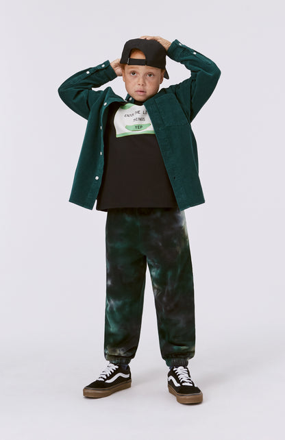 Pantalone lungo jogger verde tie-dye