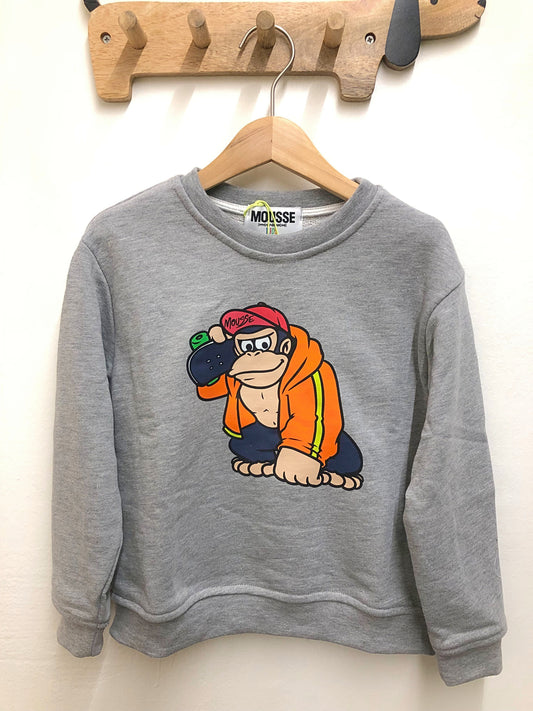 Felpa grigia con Donkey Kong