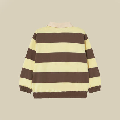 T-shirt maniche lunghe a righe marroni e beige