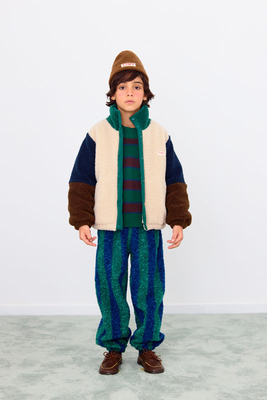 Bomber teddy verde e blu