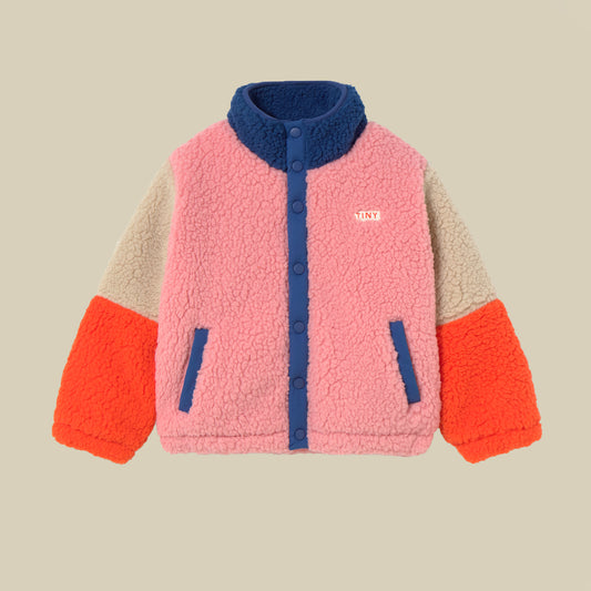 Bomber teddy rosa e blu
