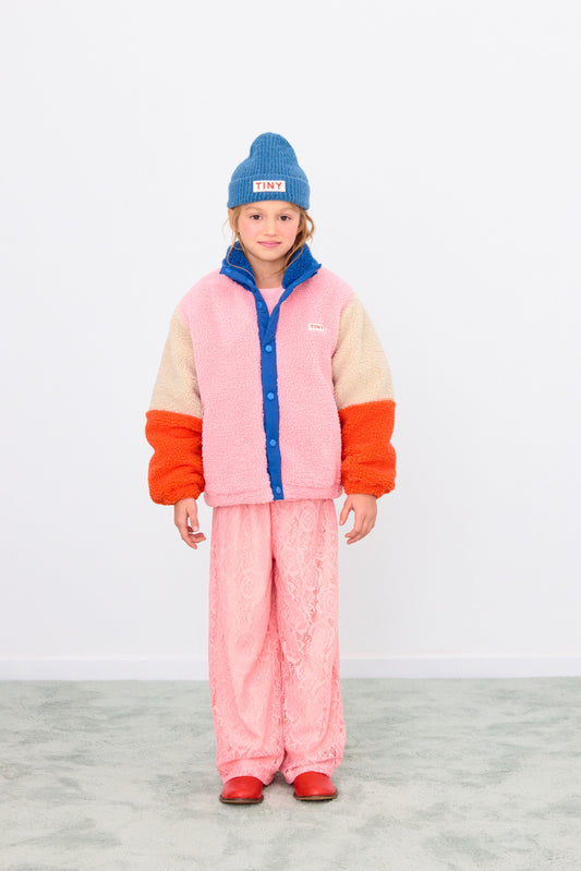 Bomber teddy rosa e blu