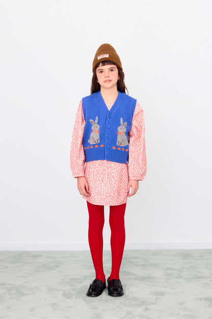 Gilet blu con conigli