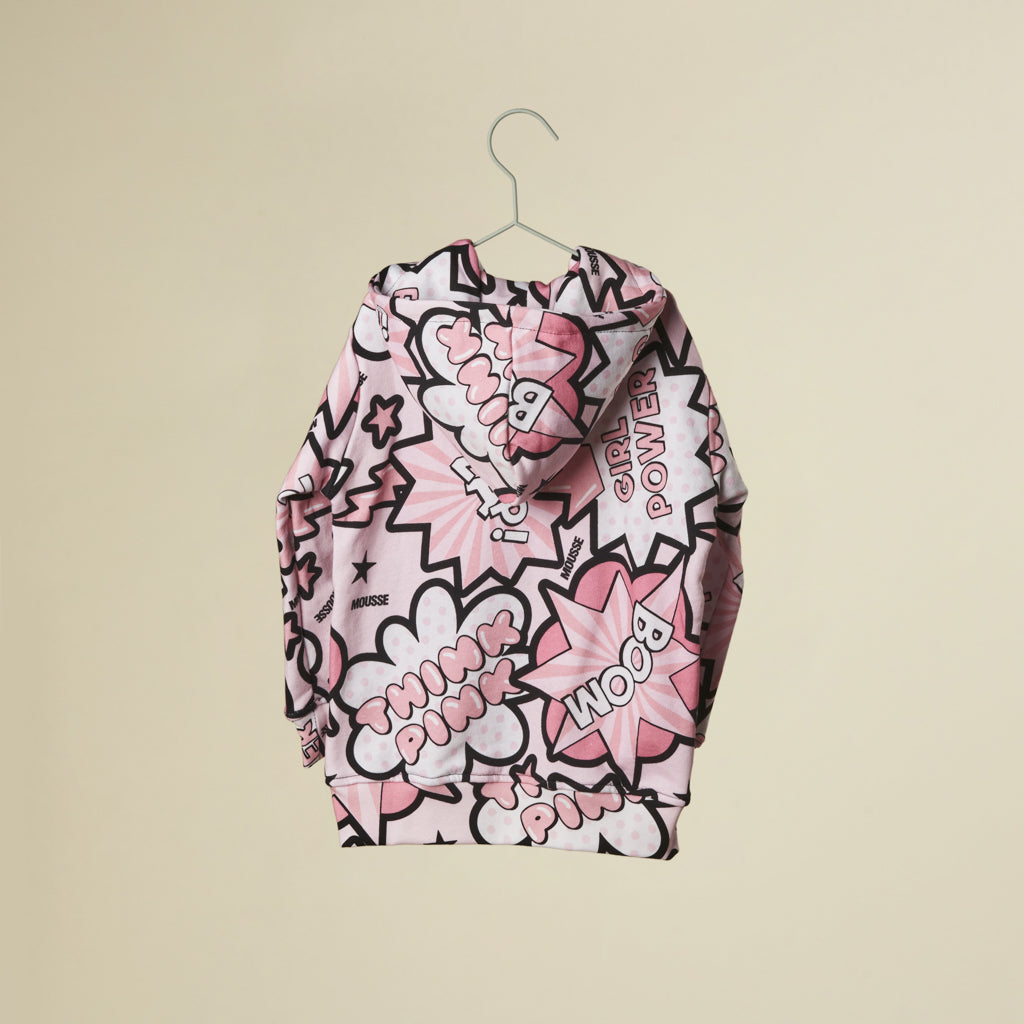 Felpa zip fumetto pink pop2