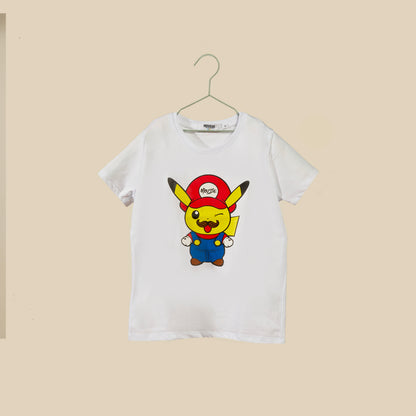 T-shirt bianca PikaMario
