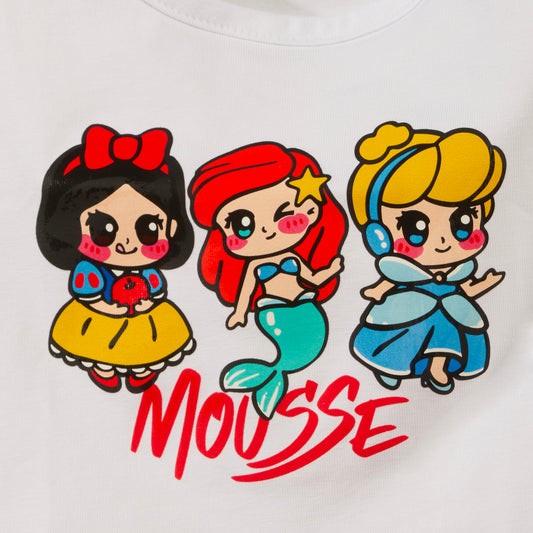 Canottiera crop bianca con principesse