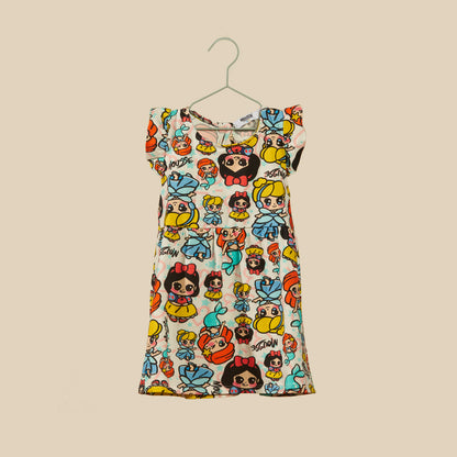 Vestito con maniche a sbuffo con principesse