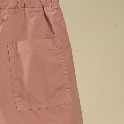 Pantalone crop a gamba larga color malva