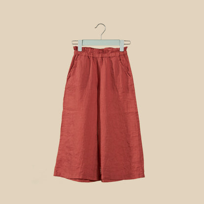 Pantalone crop a gamba larga color cipolla