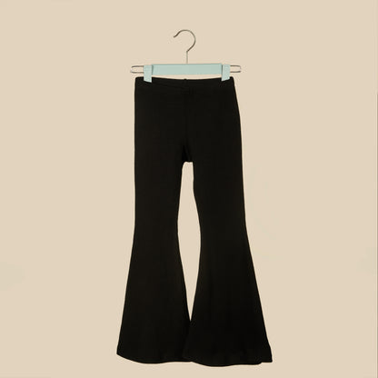 Pantalone scampanato in caldo cotone nero