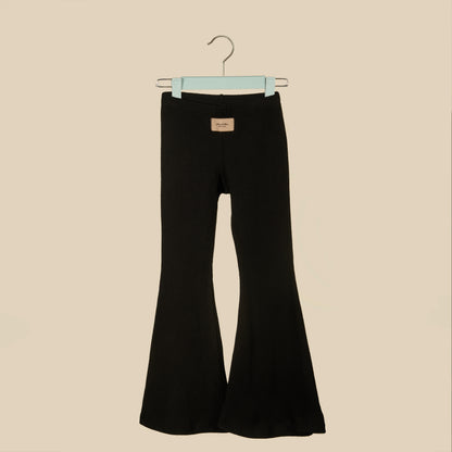 Pantalone scampanato in caldo cotone nero