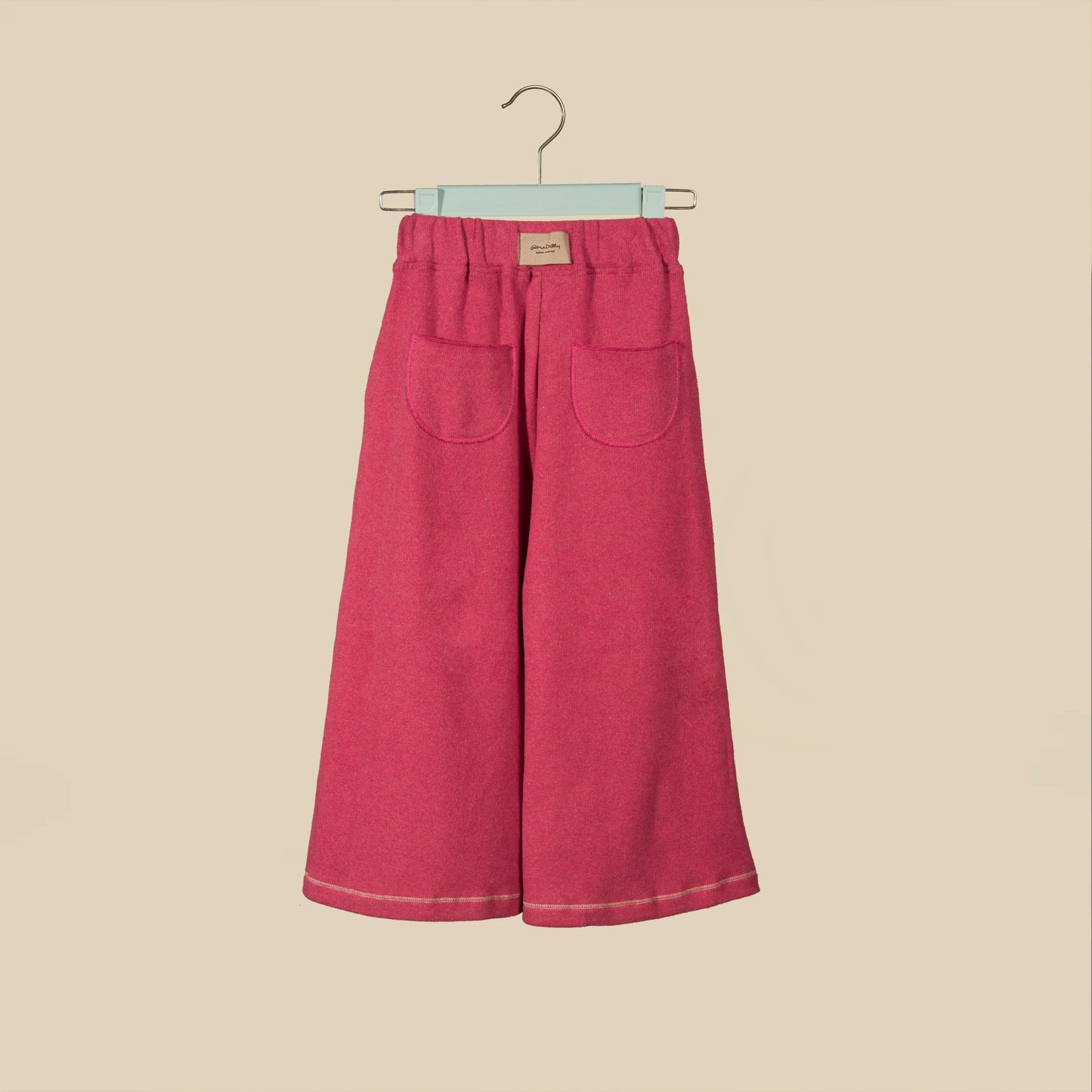 Pantalone palazzo in caldo cotone malva