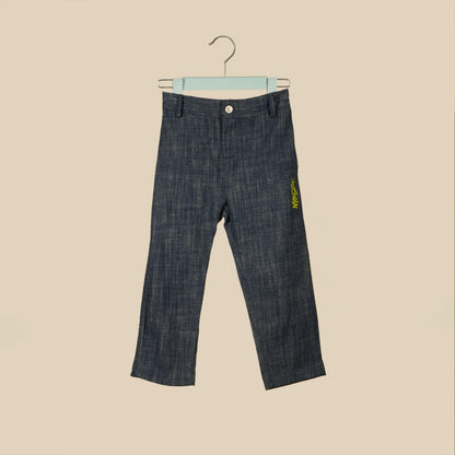 Pantalone color denim cargo