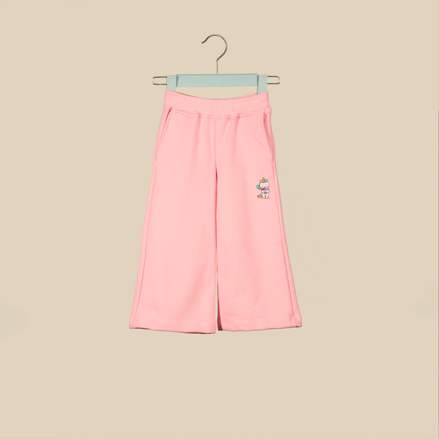 Pantalone tuta rosa Unicorno gamba larga