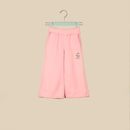 Pantalone tuta rosa Unicorno gamba larga