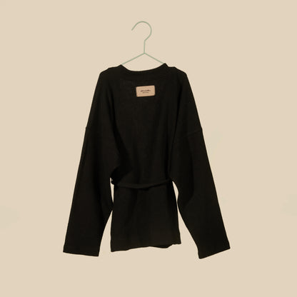 Cardigan in caldo cotone nero