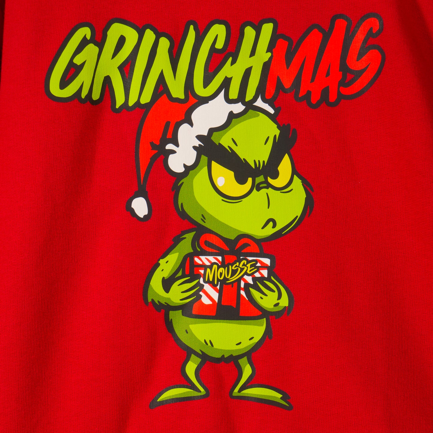 Felpa rossa girocollo GrinchMas!
