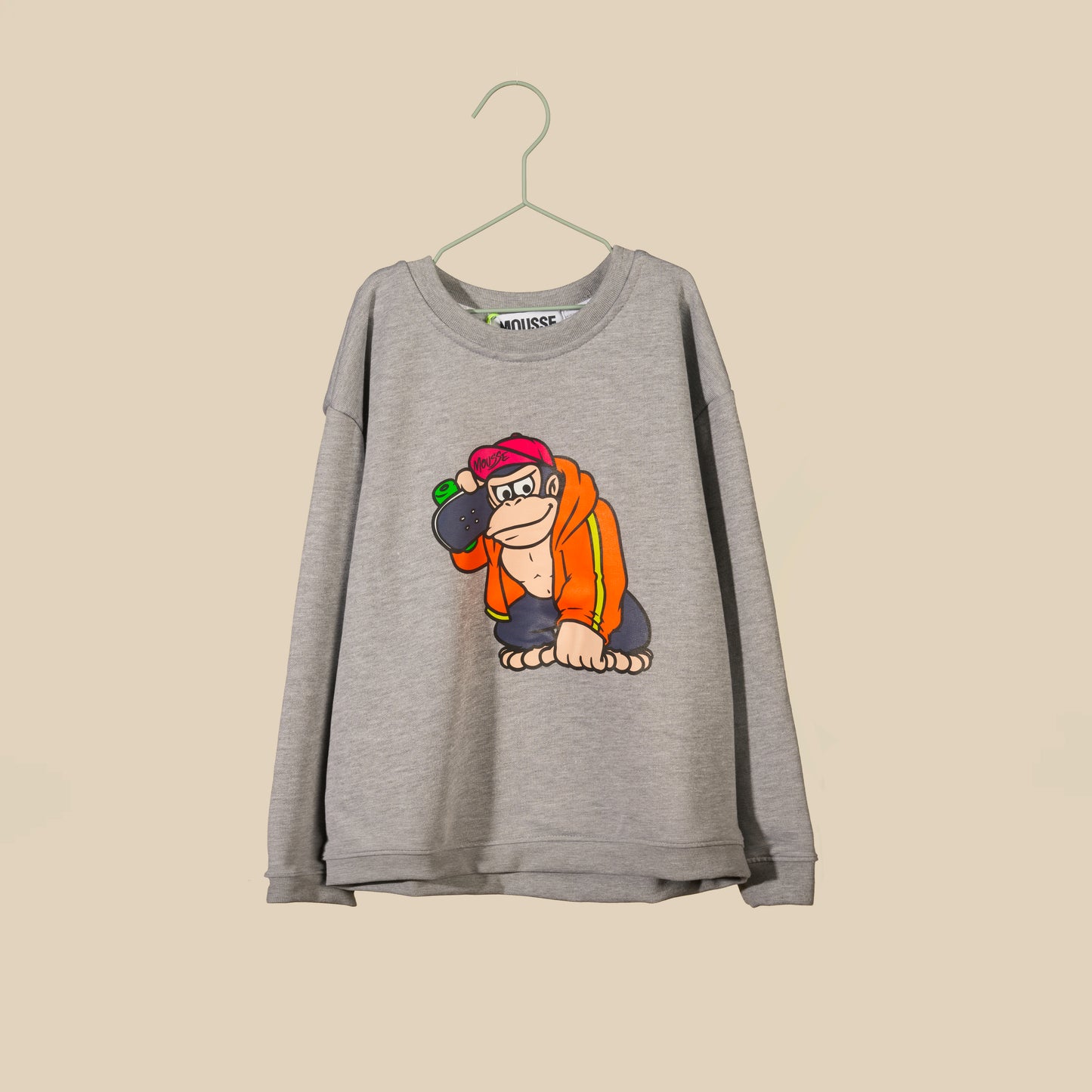 Felpa grigia con Donkey Kong