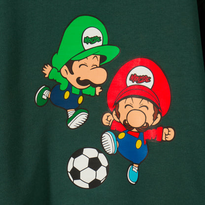 T-shirt verde manica lunga Mario e Luigi