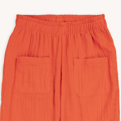 Pantalone chino rosso con tasche in cotone organico